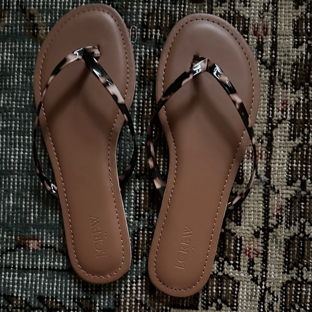 J. Crew Tortoiseshell and Brown Women's Sandals